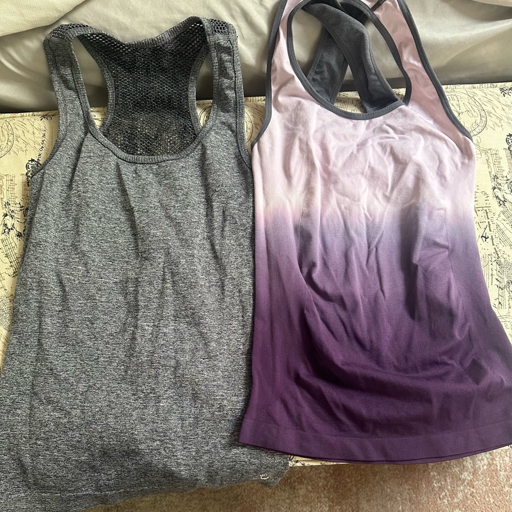 2 for $8 Women's Gray and Purple workout Tops size small